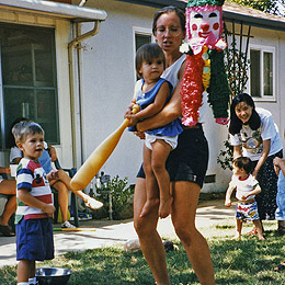 Swinging at the pinata