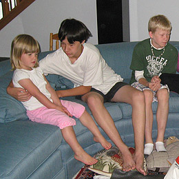 All the cousins on a couch