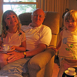 The girls with Grandpa Paul