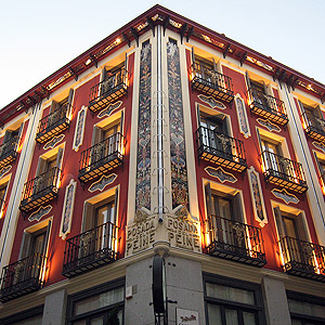 Madrid building at early evening
