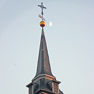 Church Spire with moon
