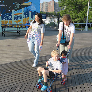 Leaving the zoo and starting our walk along the boardwalk at Coney Island