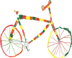 Just a picture of a colorful bike
