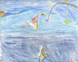 An ocean scene drawn by Arthur