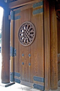 A door at the Meiji Shrine in Tokyo