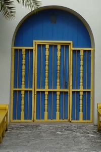 A door to an old house in rural Taiwan