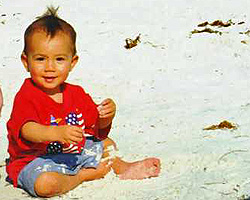 Playing on white sand in Florida (2000)