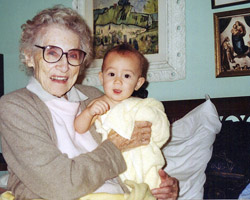 Baby Arthur with Great Grandma Nel