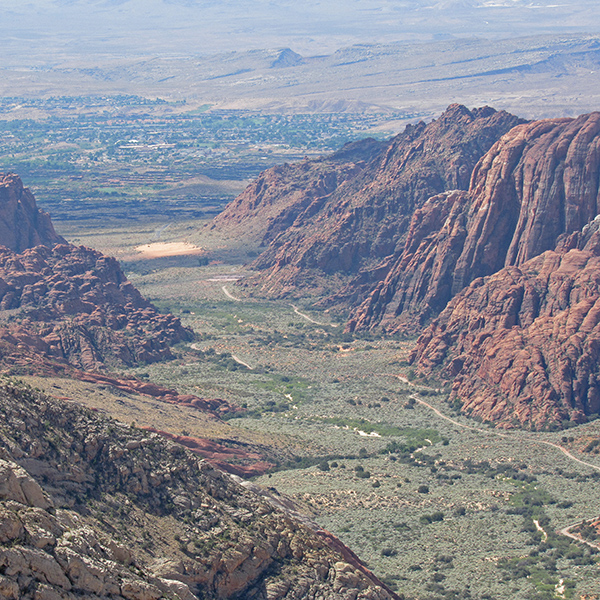 Looking down on Snow Canyon from above on the Red Mountain Trail