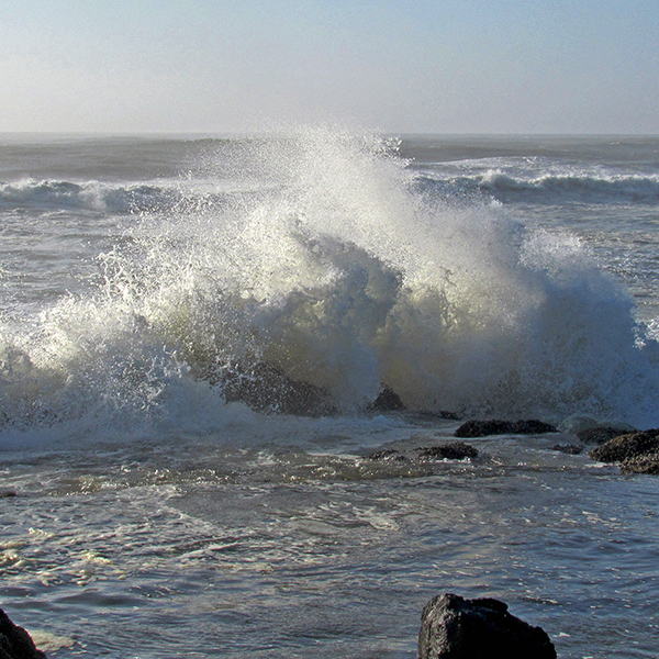 Waves and rocks in Yachats.