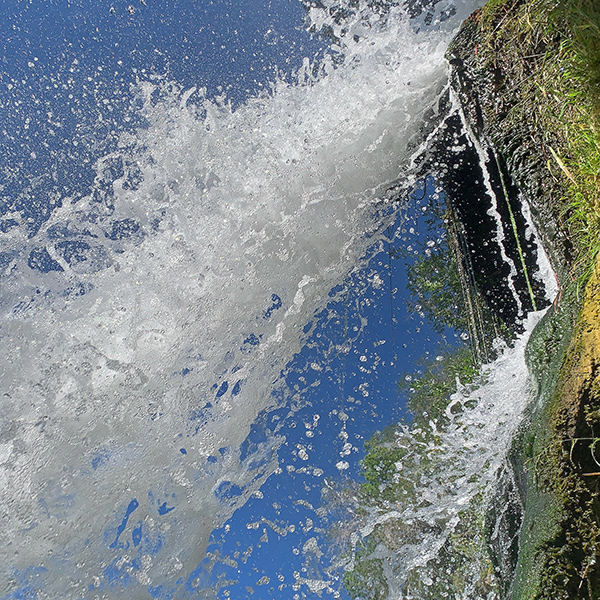 Looking up at one of the falls, Rifle Falls State Park