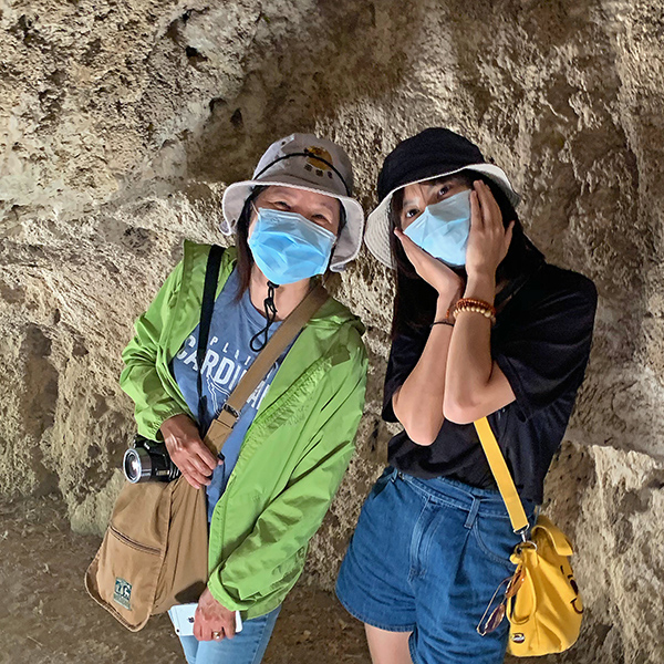 Hsiao-Chi and Chun-Chih in one of the caves behind Rifle Falls