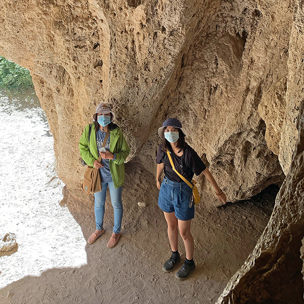 In the caves