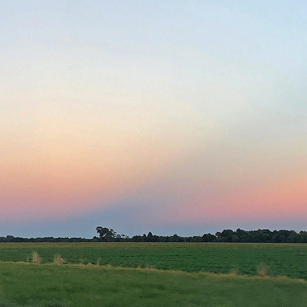 Looking east toward Hannibal during sunset