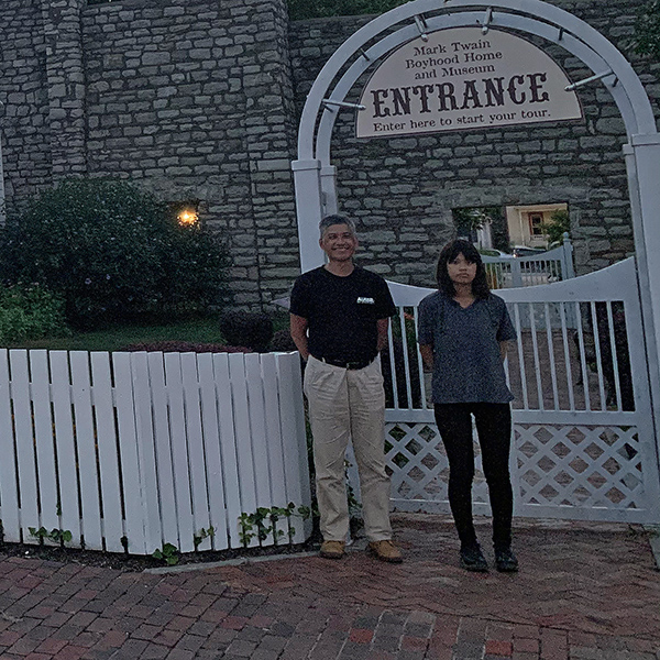 Greek and Hsiao-Chi at Mark Twain’s home.