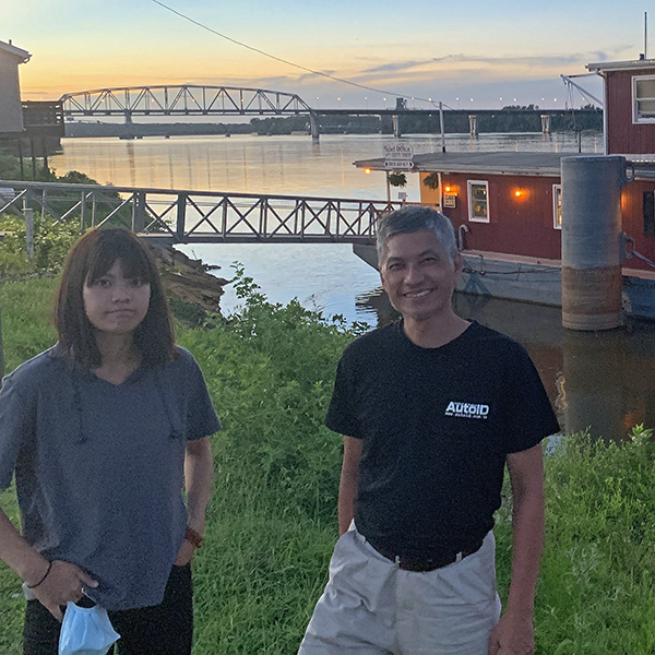Mississippi River after sunset with Greek and Hsiao-Chi