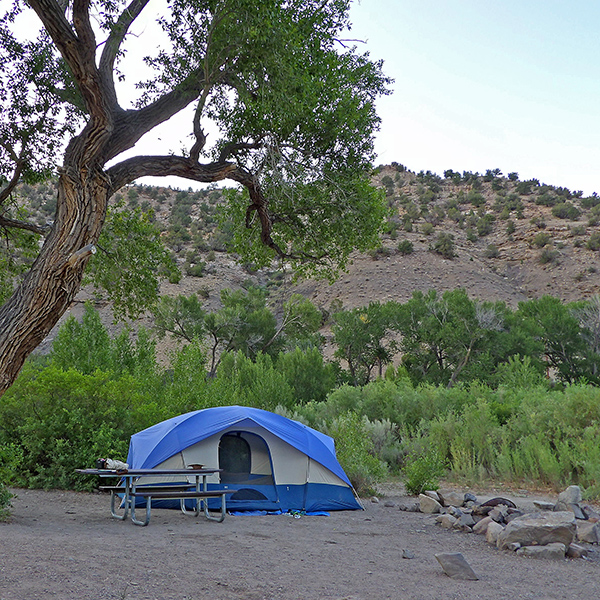 View of our tent at Lyons Gulch