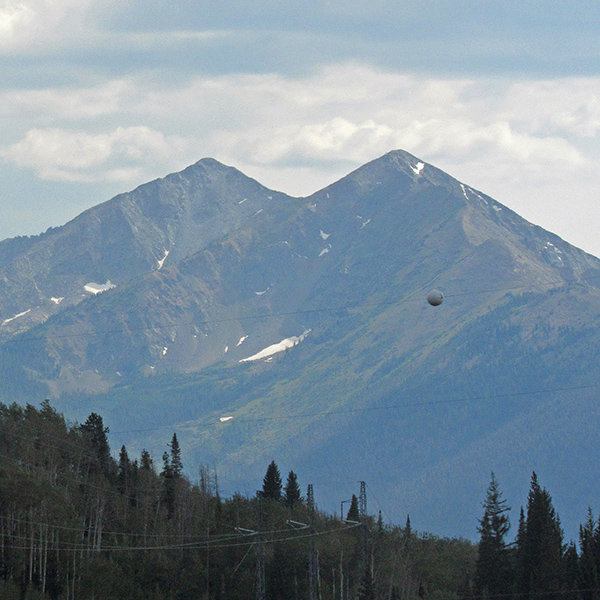 Tenmile Peak seen as we descend I-70 westbound from Eisenhower Tunnel