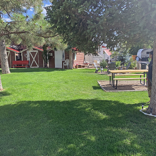 Place for setting up tents in the Red Ledge RV Park in Kanarraville, Utah