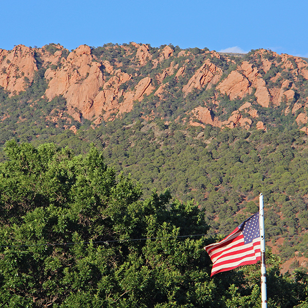 View of red rocks to the east of Kanarraville