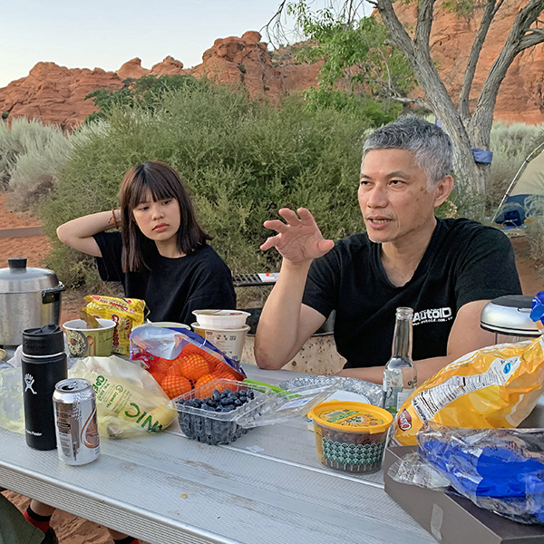 Picnic meal in Snow Canyon