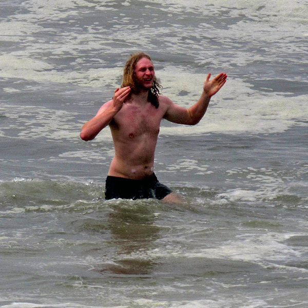 My nephew Dante in the ocean.