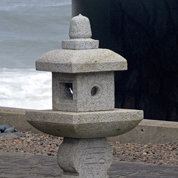A Japanese stone Toro (lantern) next door to our beach home. 