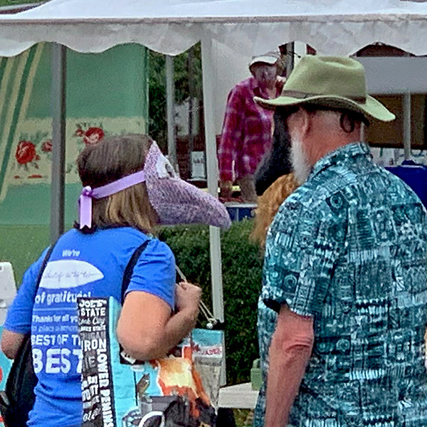 Some of our customers had interesting masks at the Beaverton Market.