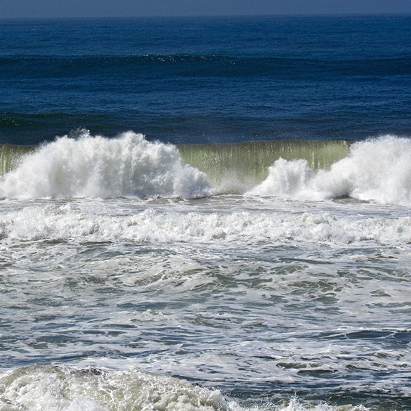 Looking out to see to watch the waves from our rented home in Yachats.