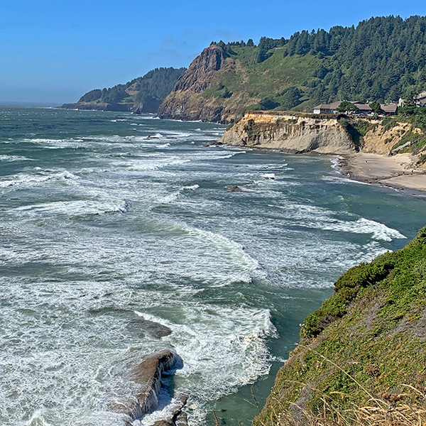 Looking north from Devil’s Punchbowl toward Otter Crest and Cape Foulweather.