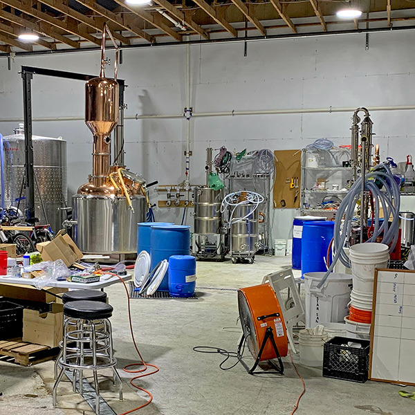 The main floor for distilling in Divine Distillers.