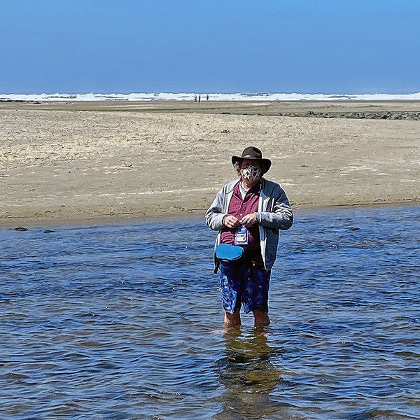 Eric standing in the Yachats River.