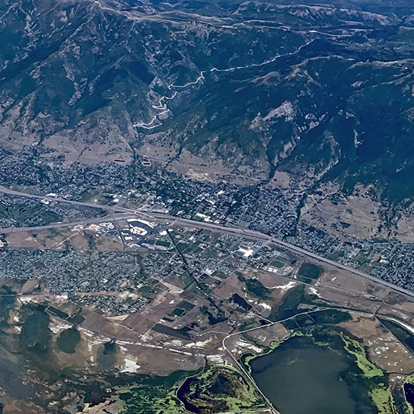 Farmington Utah, near Salt Lake City, as seen from my flight to Dallas from Portland.