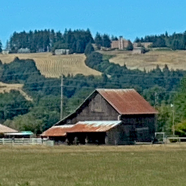 A farm along Highway 18 east of Sheridan on the way to the coast.