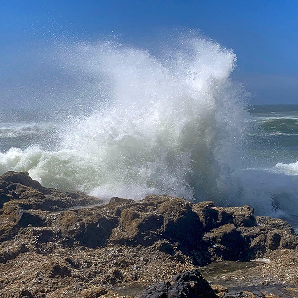 Waves and rocks in Yachats.