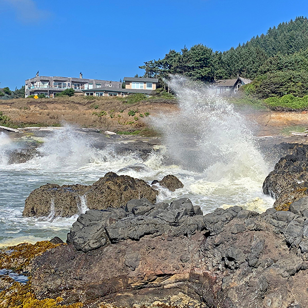 Waves and rocks in Yachats.