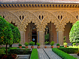 Main courtyard at the fortress in Zaragoza