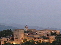The palaces of the Alhambra as seen from Saint Nicholas