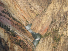 Pinks and yellows on the slopes of the canyon