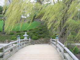 Bridge in Japanese Gardens of Chicago Botanical Gardens