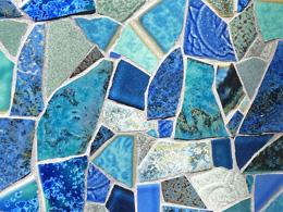 Blue mosaic tiles