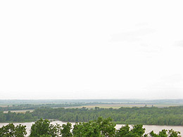 A view across the Mississippi River toward Missouri from Fort Kaskaskia
