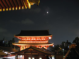 Main Gate at Asakusa Kannon in moonlight