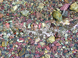 Pebbles in Lake McDonald, in Glacier National Park