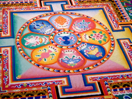 Brightly colored sand mandala