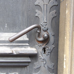 Door handle in Cologne Cathedral, Germany.