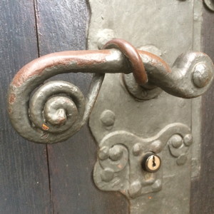 Curl tail pattern door handle-Basel, Switzerland
