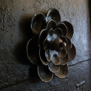 Flower pattern door fixture from Queen Marie's castle in Bran, Romania.