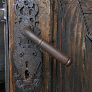 Door handle from Queen Marie's castle in Bran, Romania.