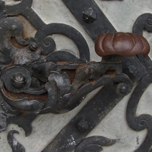Mushroom pattern door handle-Peles Castle, Romania
